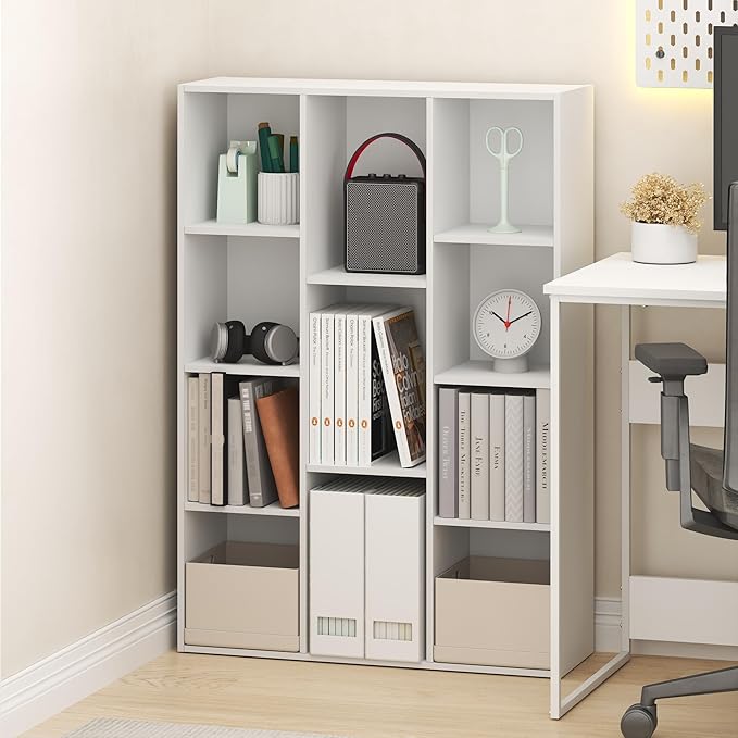 Furinno LUDER Book Shelf, 11-Cube Bookshelf, Reversible Bookcase, 9.4 x 29.1 x - Image 2