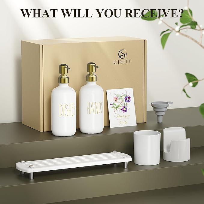 Cisily Kitchen Soap Dispenser Set Comes - Image 7