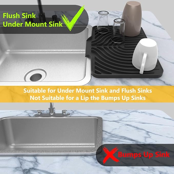 Silicone Drying Mat for Kitchen Counter, Dish Drying Rack Matt - Image 5
