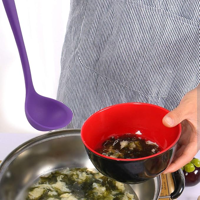 uxcell Silicone Soup Ladle Spoon 8.5 Inch Heat Resistant to 450°F One Piece - Image 5