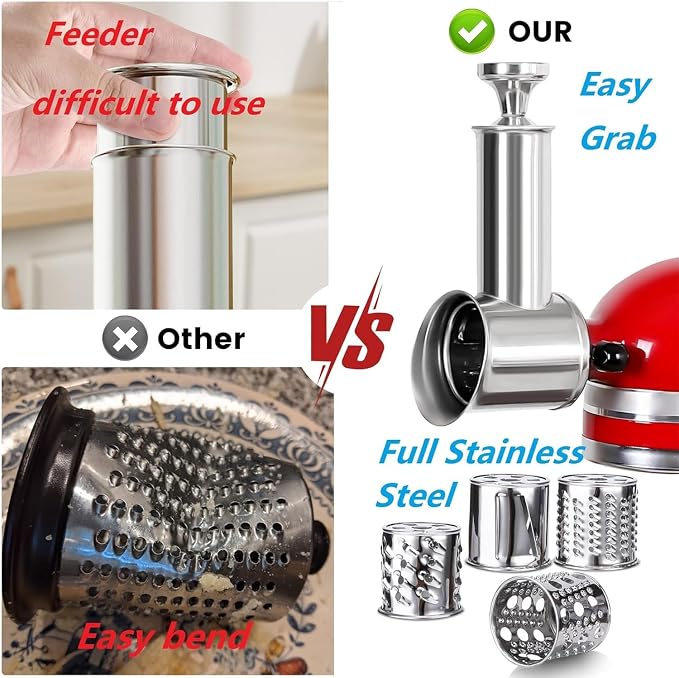 Stainless Steel Slicer Shredder Attachment - Image 4