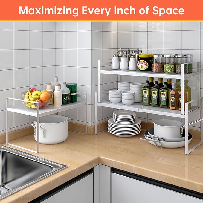Adjustable Kitchen Shelf Organizer 9", Heavy-Duty Cabinet Shelves - Image 4
