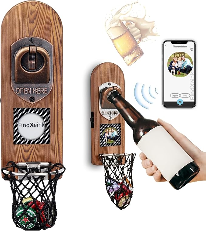 Beer Bottle Openers with DIY Ink Screen, Traceless Bottle Opener Wall Mounted by LUCYLANKER
