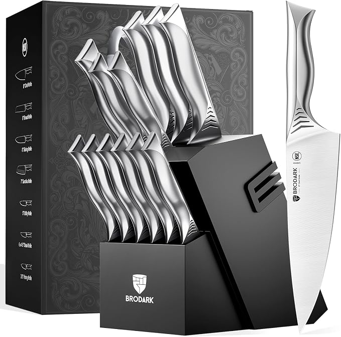 BRODARK Kitchen Knife Set with Block by BRODARK