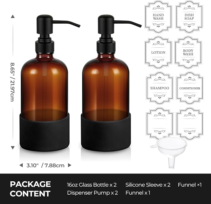 16 oz Hand and Dish Soap Dispenser Set - Image 5