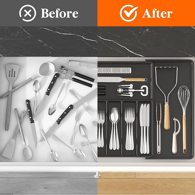Lifewit Silverware Drawer Organizer, Expandable Utensil Tray - Image 6