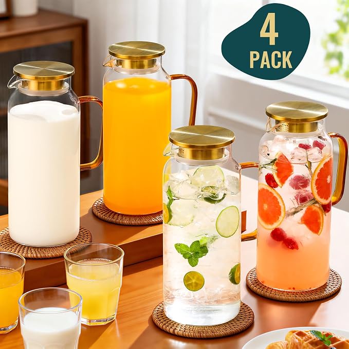 4 Pack 2 Liter/68 oz Glass Pitcher - Image 2