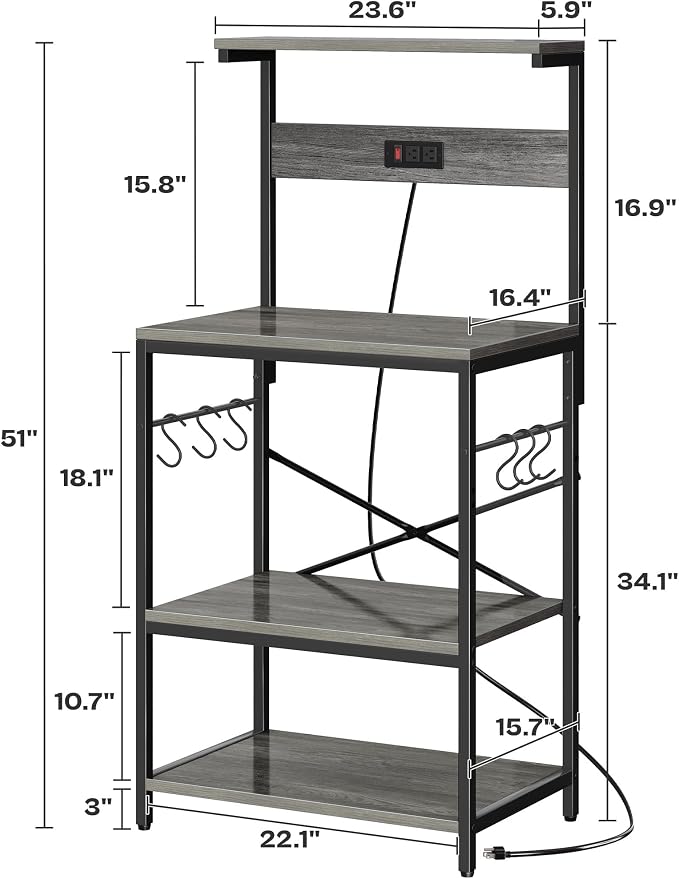 SUPERJARE Kitchen Bakers Rack - Image 6