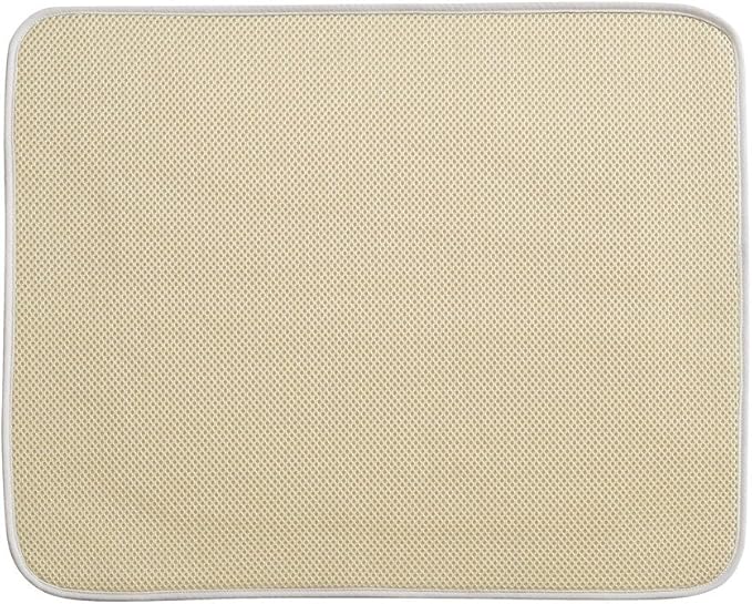 InterDesign iDry Large Kitchen Countertop Absorbent Dish Drying Mat, Wheat/Ivory by iDesign