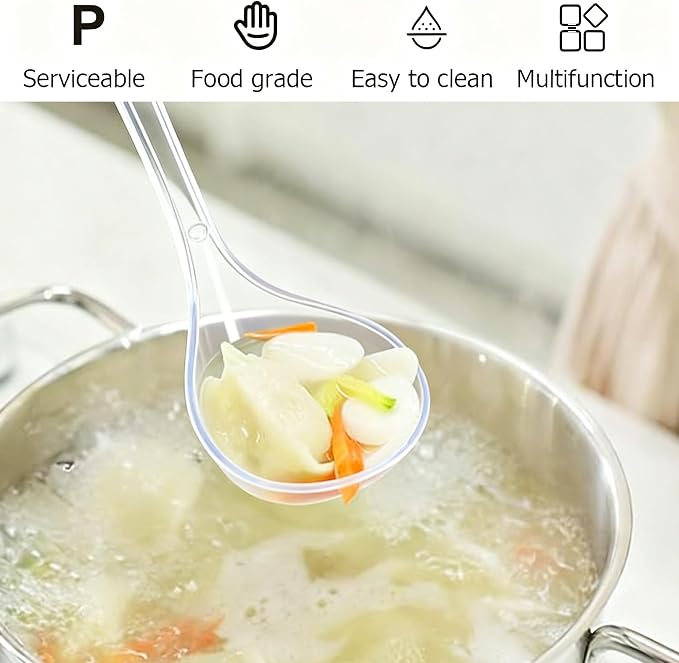 Large Plastic Serving Spoons, Disposable Heavy Duty Serving Spoons, Long Handle - Image 5