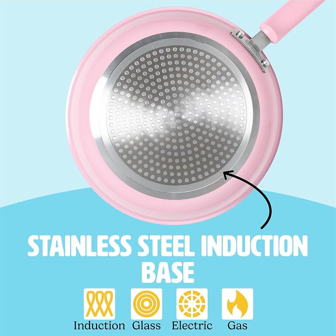 Tasty Clean Ceramic Non-Stick Aluminum Cookware Set, Tempered Glass Lid - Image 8
