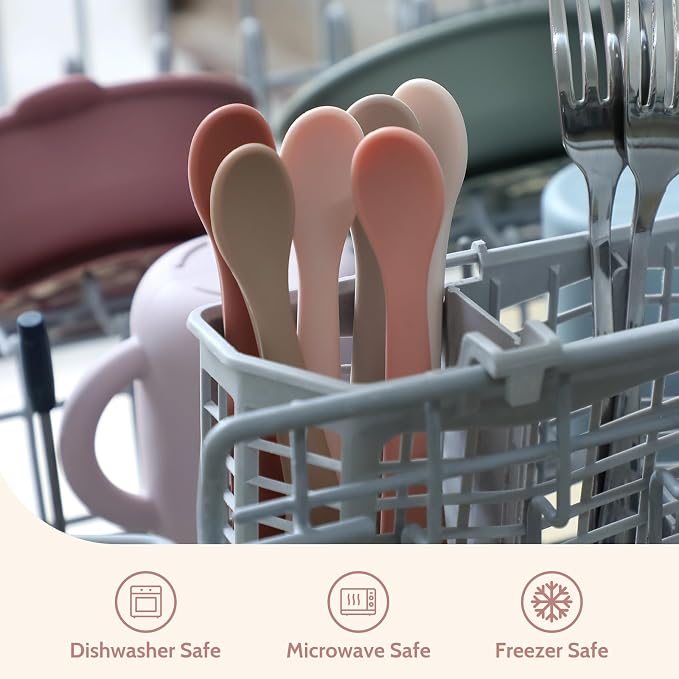 Silicone Baby Feeding Spoons, Training Spoon Self-feeding, First Stage Infant - Image 7
