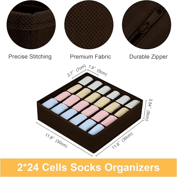 Joyoldelf Sock Organizer Drawer Organizer - Image 2