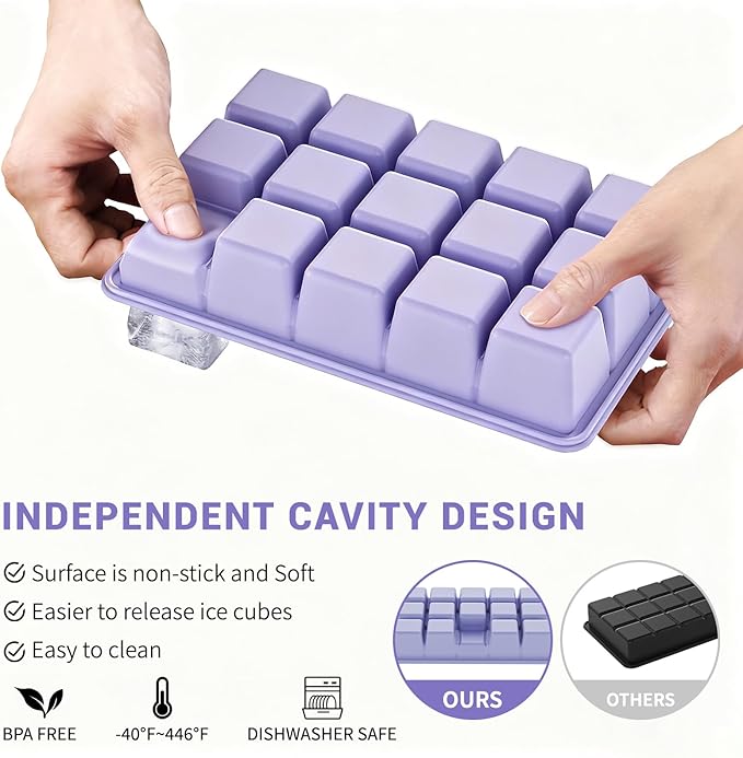 Silicone Ice Cube Tray 3 Pack - Image 2
