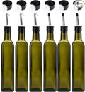 Kingrol 6 Pack 8 oz Glass Olive Oil Dispenser Bottles, Oil and Vinegar Cruets by Kingrol