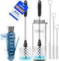 Holikme 6 Pack Bottle Brush Set, 3 Straw Brushes, 3-in-1 Bottle Cleaning Brush by Holikme