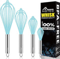 HOTEC 4 Pieces Silicone Whisks Set, Wire Balloon Whisks Egg Beater, Non-slip by Hotec