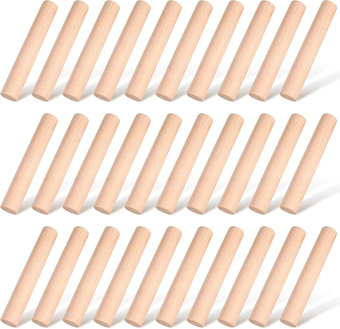 Patelai 30 Pieces Small Wooden Rolling Pin, Dumpling Dough Roller Wooden Mini by Patelai