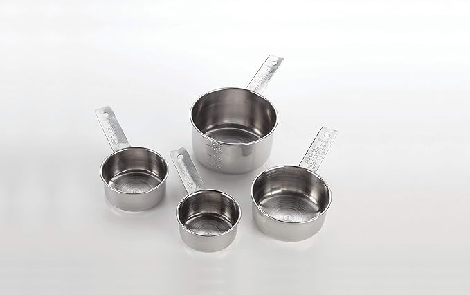 American Metalcraft MCL4 Flat-Handled Stainless Steel Measuring Cup Set - Image 2