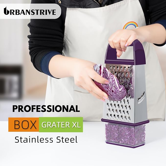 Urbanstrive Cheese Grater With Container, Professional Cheese Grater with Handle - Image 5