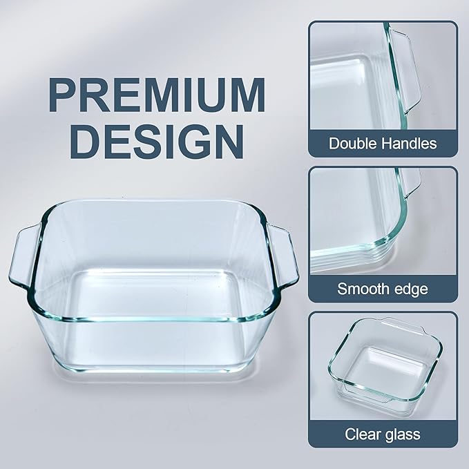 Small Casserole Dishes 4 Pack, 5 Inch Glass Square Baking Dish Individual - Image 2