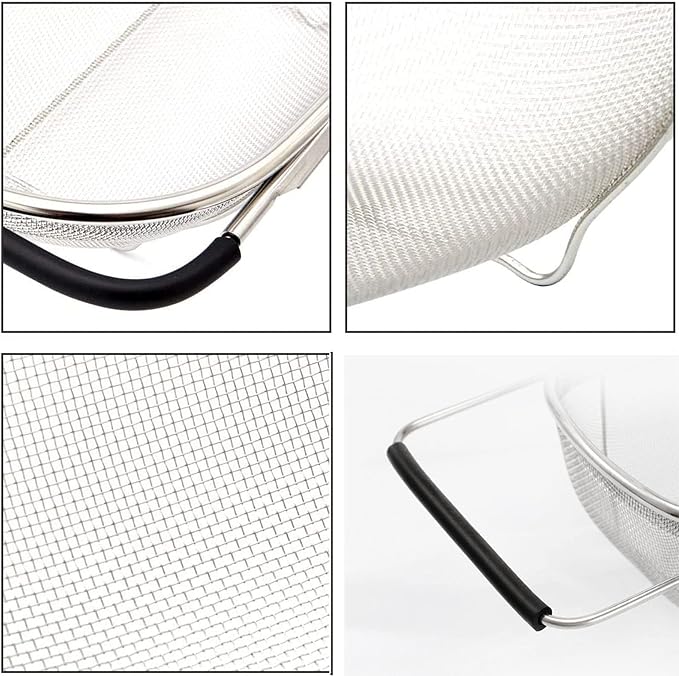 AJIODA Over The Sink Colander, 4 Quarts Stainless Steel Oval Colander - Image 4