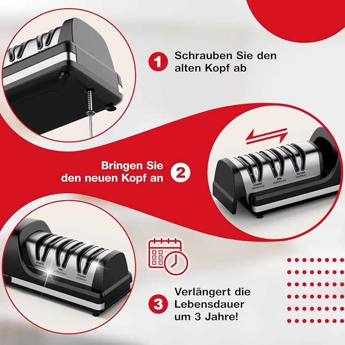 Professional Electric Knife Sharpener, 3-Stage Diamond Abrasive Sharpening - Image 4