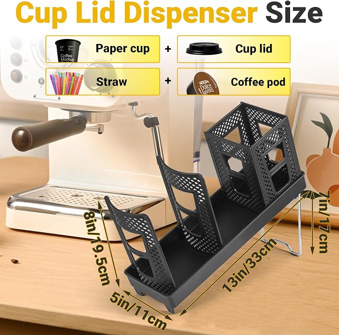 Cup and Lid Holder, Disposable Paper Cup Dispenser - Image 2