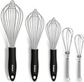Anaeat Stainless Steel Kitchen Whisk Set of 5, Milk and Egg Beater Blender by Anaeat