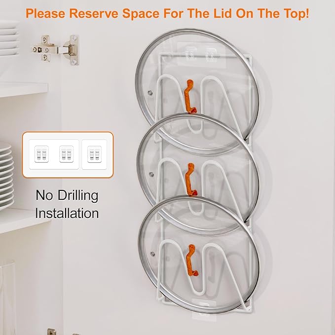 Durmmur 2 Pack Pot Lid Organizer Rack, 6-Tier Pot Lids Holder - Image 4