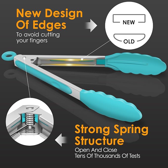 HOTEC Premium Stainless Steel Locking Kitchen Tongs - Image 7