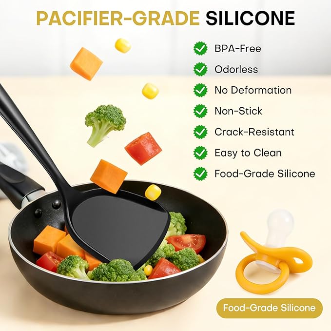 3 Pieces Silicone Spatula, Pacifier-Grade Silicone Spatulas Set Heat Resistant - Image 3
