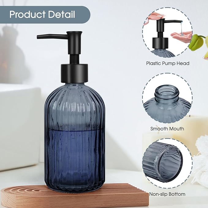 Topsky Stripe Glass Soap Dispenser - Image 3