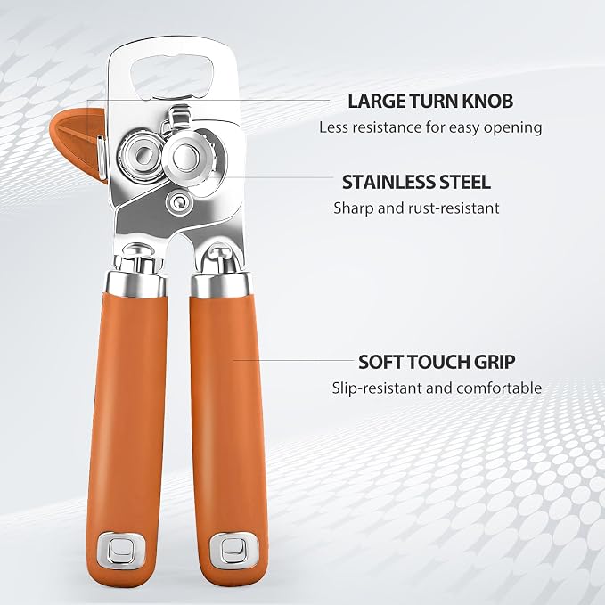 Safring Can Opener Manual, Heavy Duty Stainless Steel Smooth Edge Can Opener - Image 3
