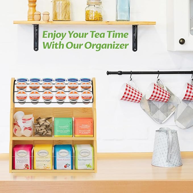 LASZOLA Bamboo Tea Bag and Coffee Holder Organizer - Image 5