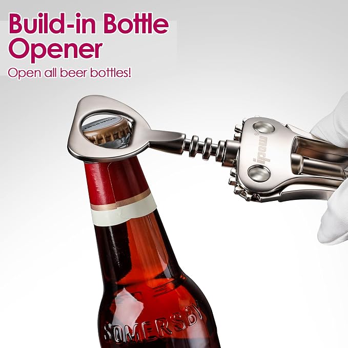IPOW Wine Opener, Zinc Alloy Wine Bottle Opener, Wing Corkscrew Heavy Duty - Image 5