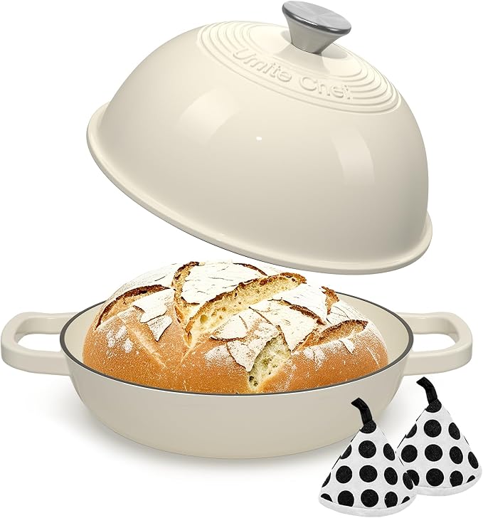 Enameled Round Cast Iron Bread Oven, 6 Qt Cast Iron Dutch Oven - Image 9