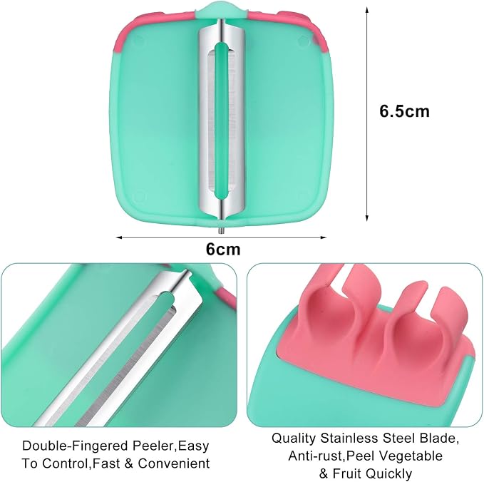 Mudder 4 Pieces Finger Vegetable Palm Peeler Kitchen Fruit Potato Peeler - Image 2