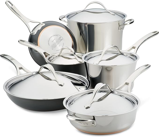 Anolon Stainless Steel & Hard Anodized Aluminum, Cookware Set by Anolon