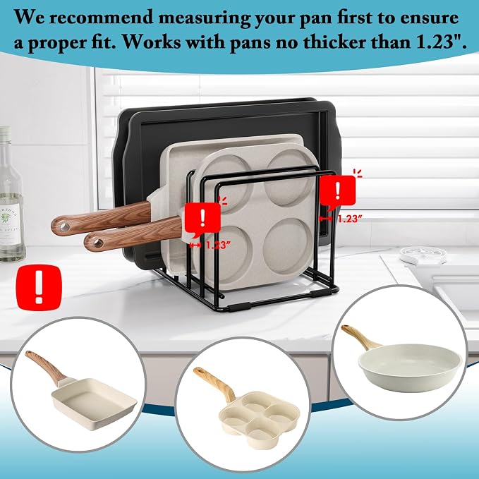 2-Pack Cutting Board Organizer, 5-Slot Steel Kitchen Storage Rack - Image 2