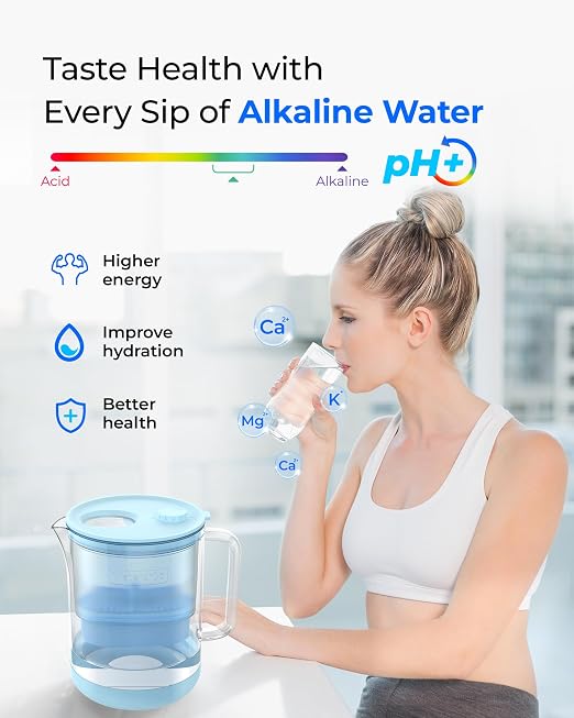 Waterdrop PT-72B-A Glass Alkaline Water Filter Pitcher, Eco-Friendly, Enhances - Image 3