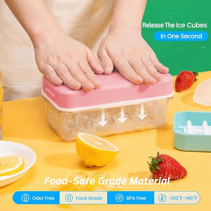 Ice Cube Tray with Lid and Bin, Ice Trays - Image 2