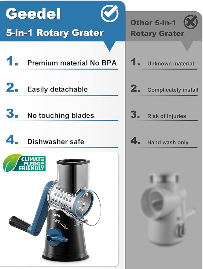 Geedel Rotary Cheese Grater Cheese Shredder - Image 2