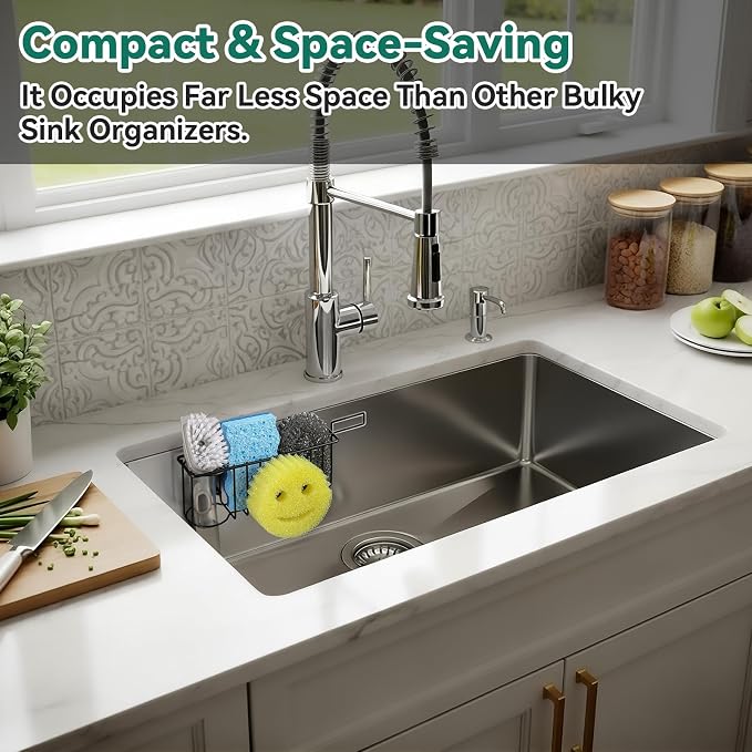 3-IN-1 Multiuse Sponge Holder for Kitchen Sink, Sponge Caddy for Scrub - Image 7
