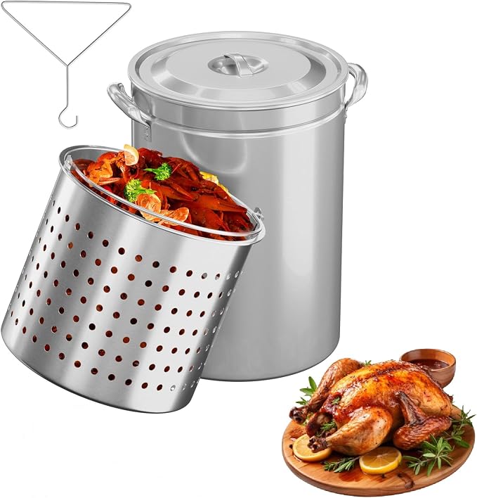 ROVSUN 44-Quart Stainless Steel Turkey Fryer & Seafood Boil Pot by ROVSUN