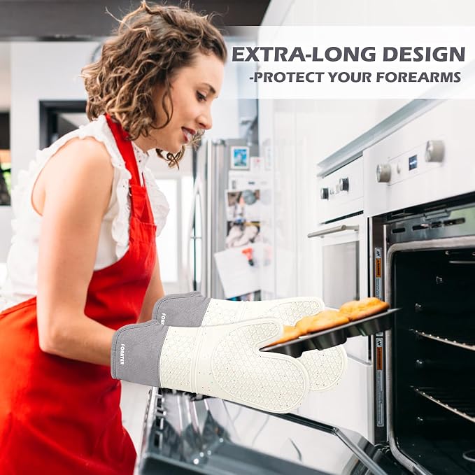 Extra Long Silicone Oven Mitts - Image 7
