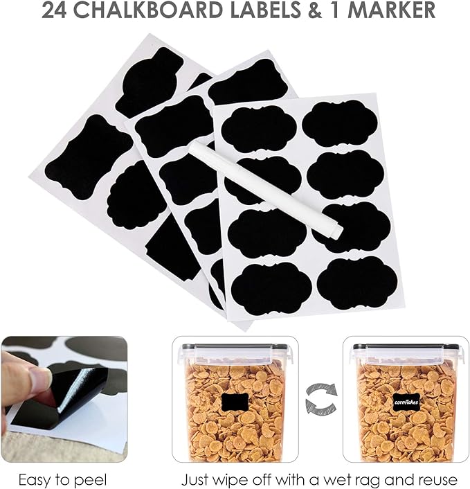 Vtopmart Food Storage Containers 3.3 quart / 3.6L, 4 Pieces BPA Free Plastic - Image 5