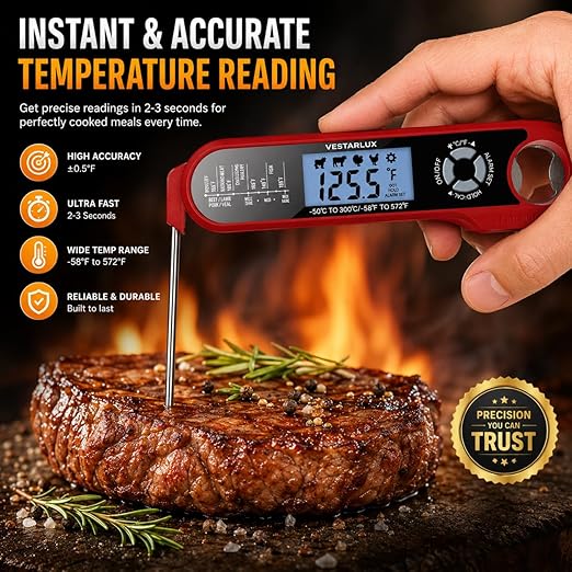 Digital Instant Read Meat Thermometer Waterproof Kitchen Food Cooking - Image 3