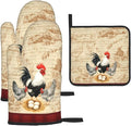 Rooster Chichen Oven Mitts and Pot Holders Sets, Cute Hot Pads Baking Gloves by Unknown