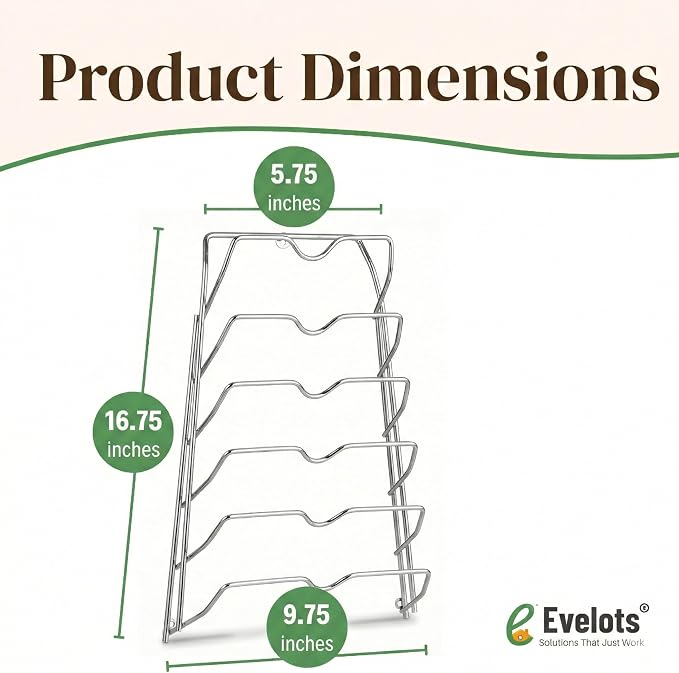 Evelots 6-Tier Pot Lid Organizer - Image 2